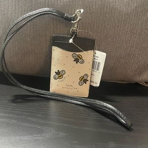 NWT Coach lanyard card holder (bee design)